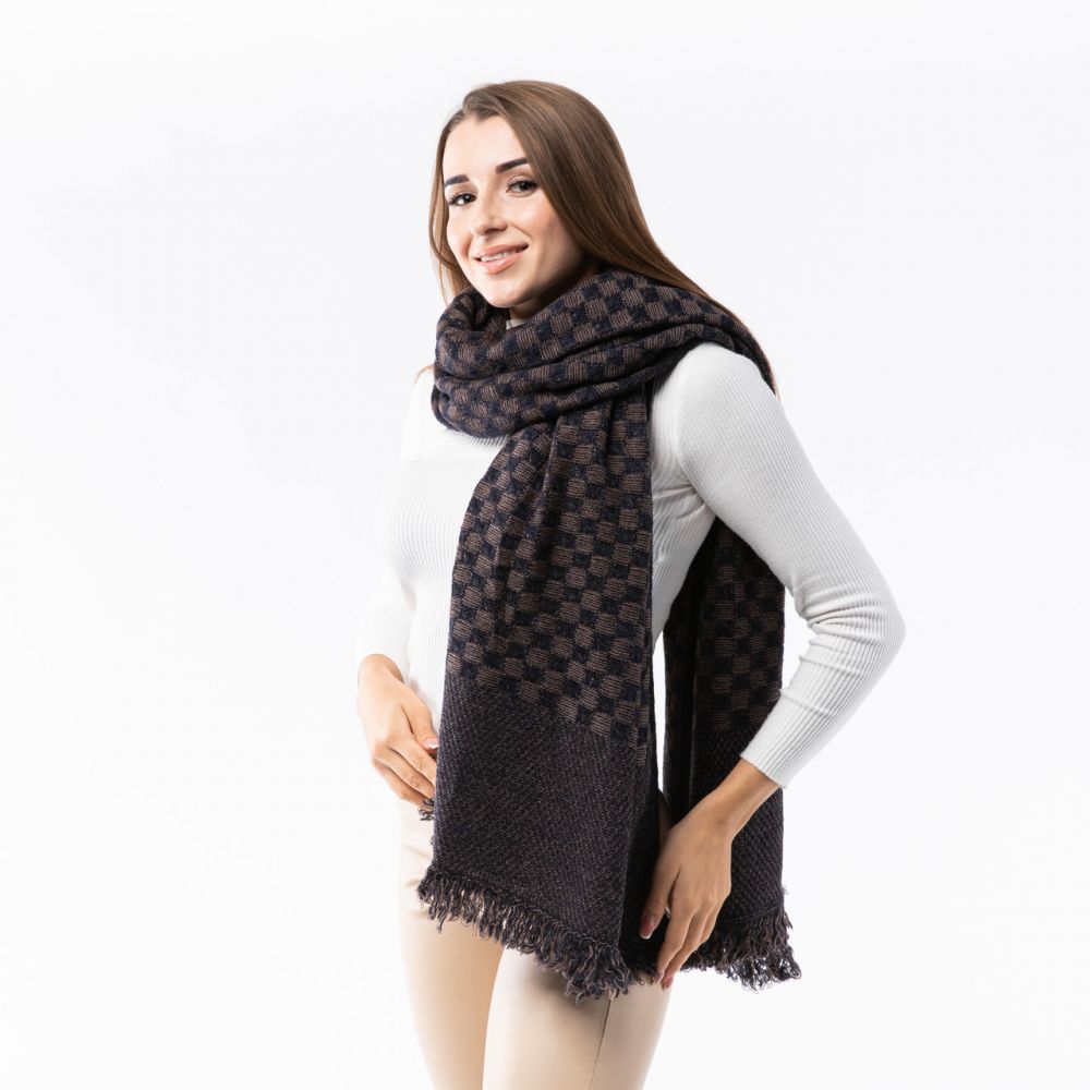 Теплий в'язаний шарф. Код Ш1704 165х70см