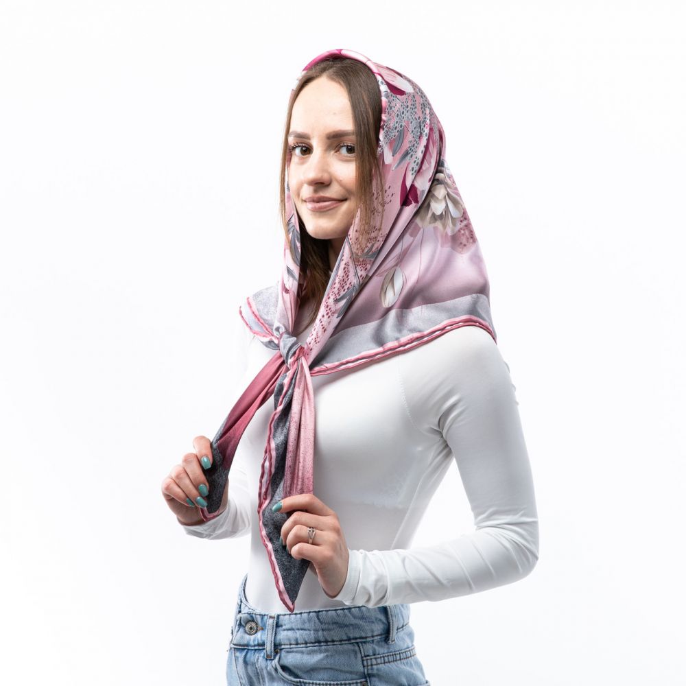 Хустка атласна. Модель: Н965 90х90см Туреччина