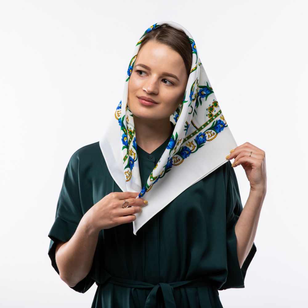 Японська вовняна хустка. Код А1706 75х75см