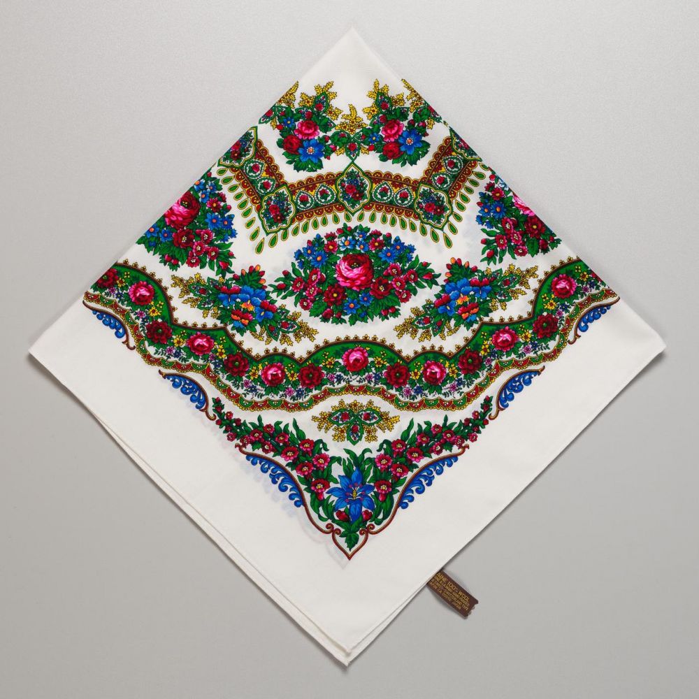 Японська вовняна хустка. Код А1604 75х75см