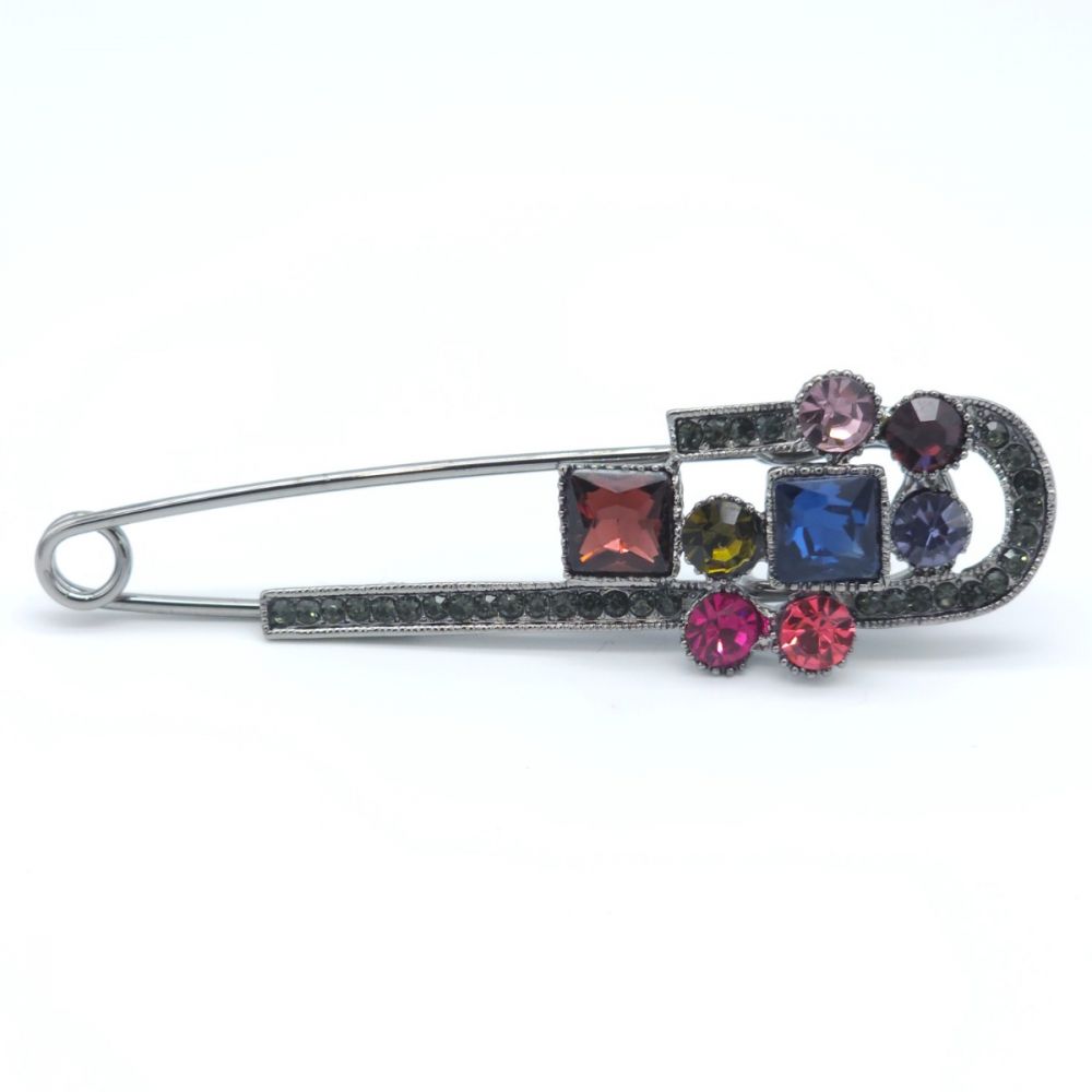 Брошка-шпилька з камінцями 85х25мм Код: 1968135198