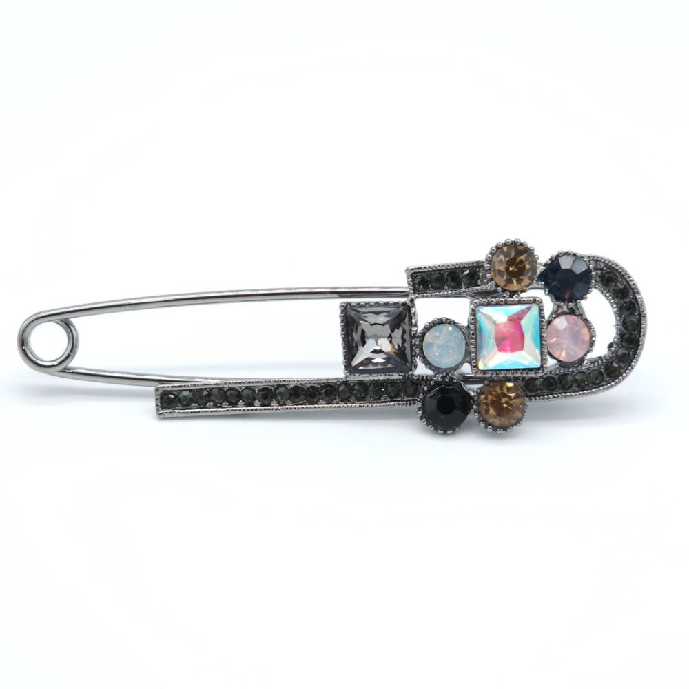 Брошка-шпилька з камінцями 85х25мм Код: 1968138943