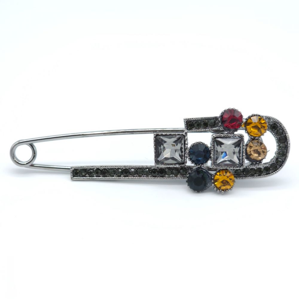 Брошка-шпилька з камінцями 85х25мм Код: 1968139980