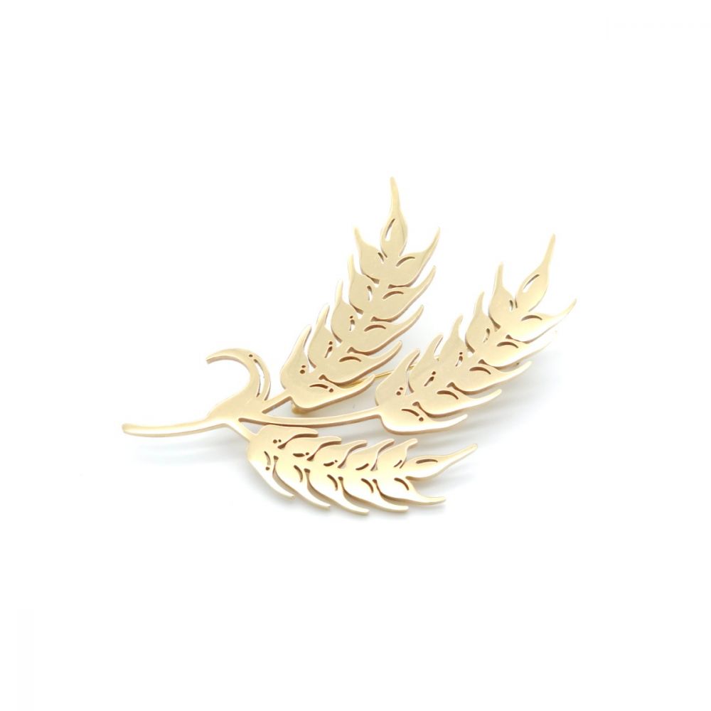 Брошка золотистий колос 50х40мм