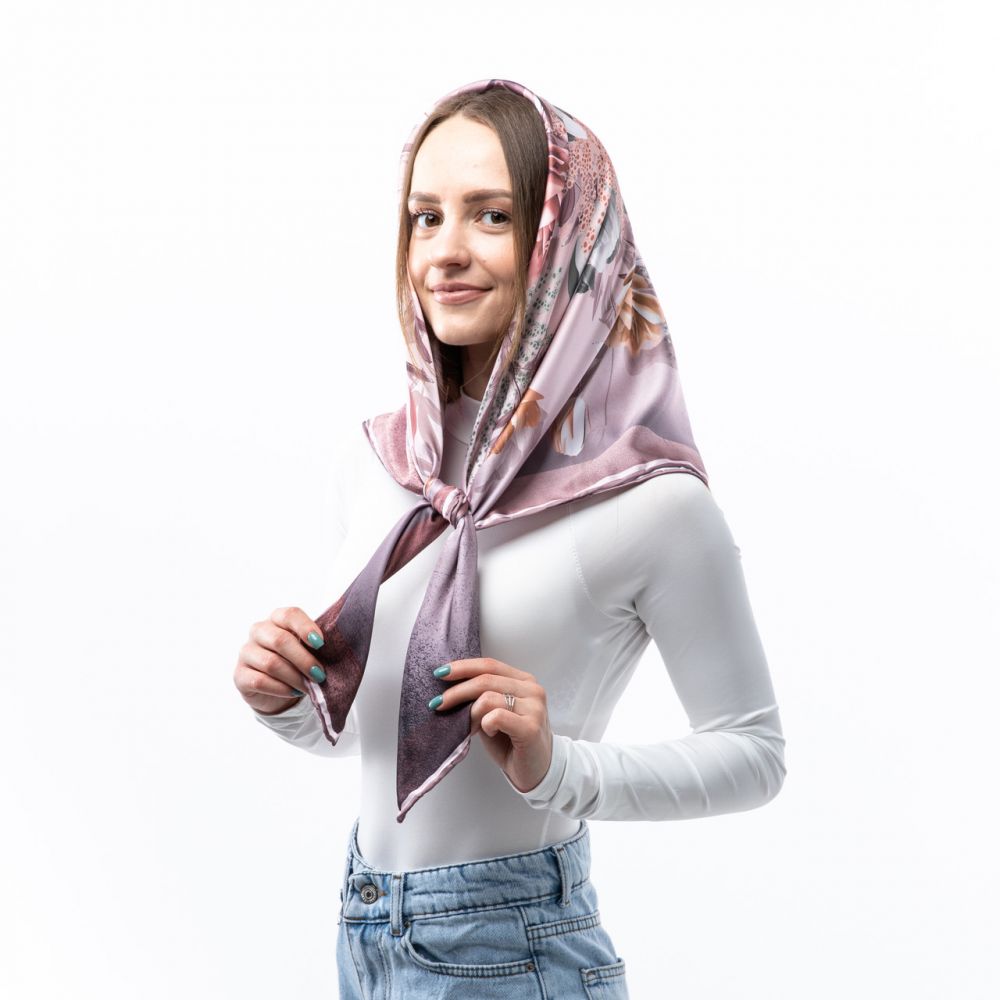 Хустка атласна. Модель: Н966 90х90см Туреччина