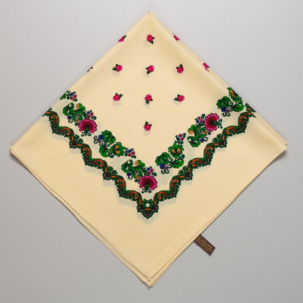 Японська вовняна хустка. Код А11801 75х75см