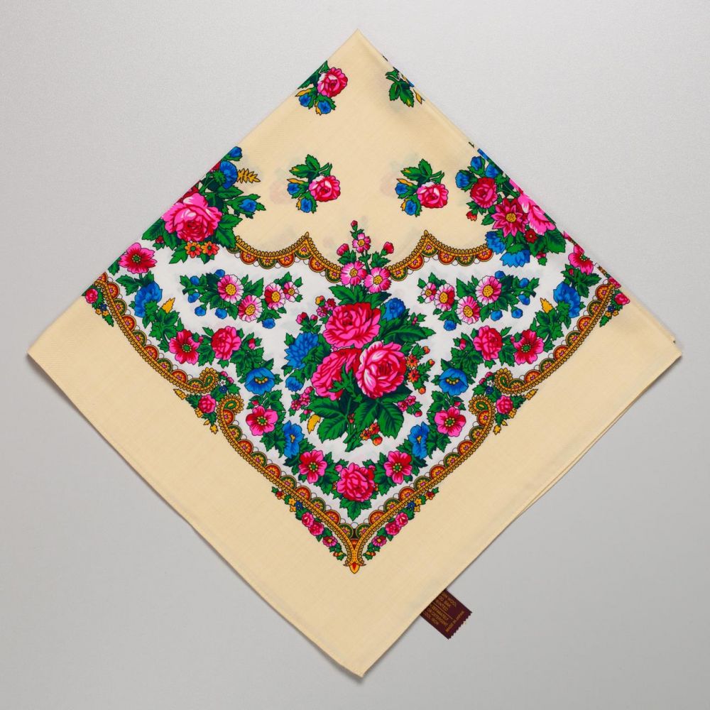 Японська вовняна хустка. Код А11607 75х75см