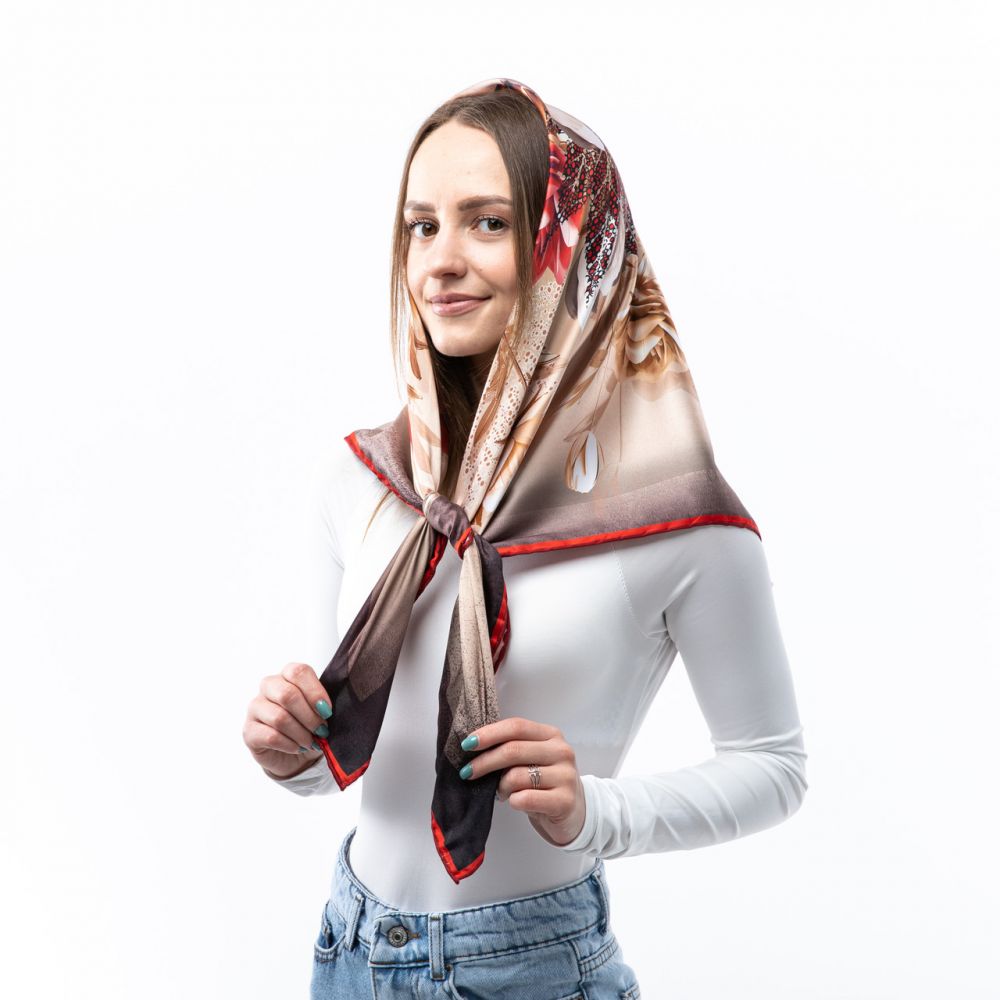 Хустка атласна. Модель: Н968 90х90см Туреччина