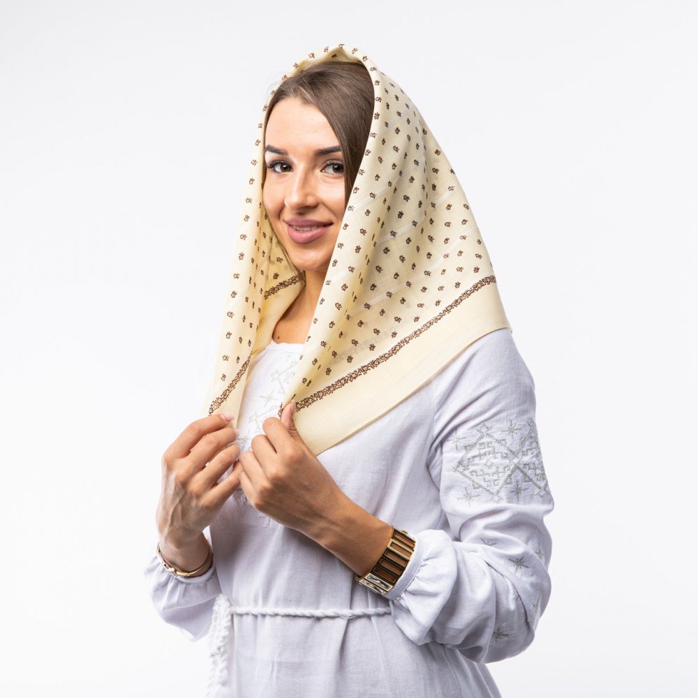 Японська вовняна хустка. Код А1103 75х75см