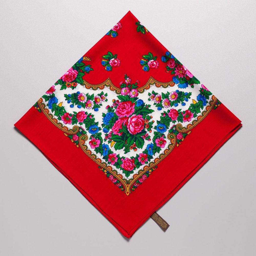 Японська вовняна хустка. Код А11601 75х75см