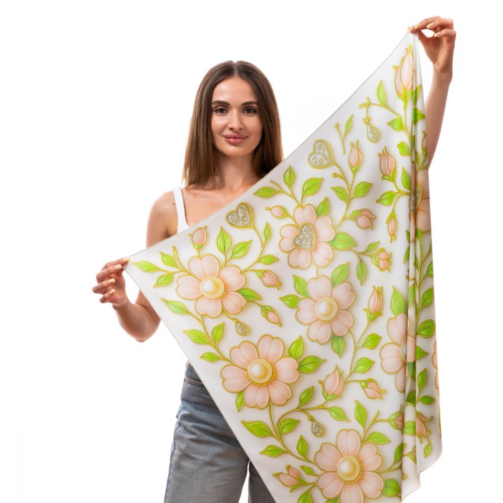 Шовкова хустка «Весняна перлина»