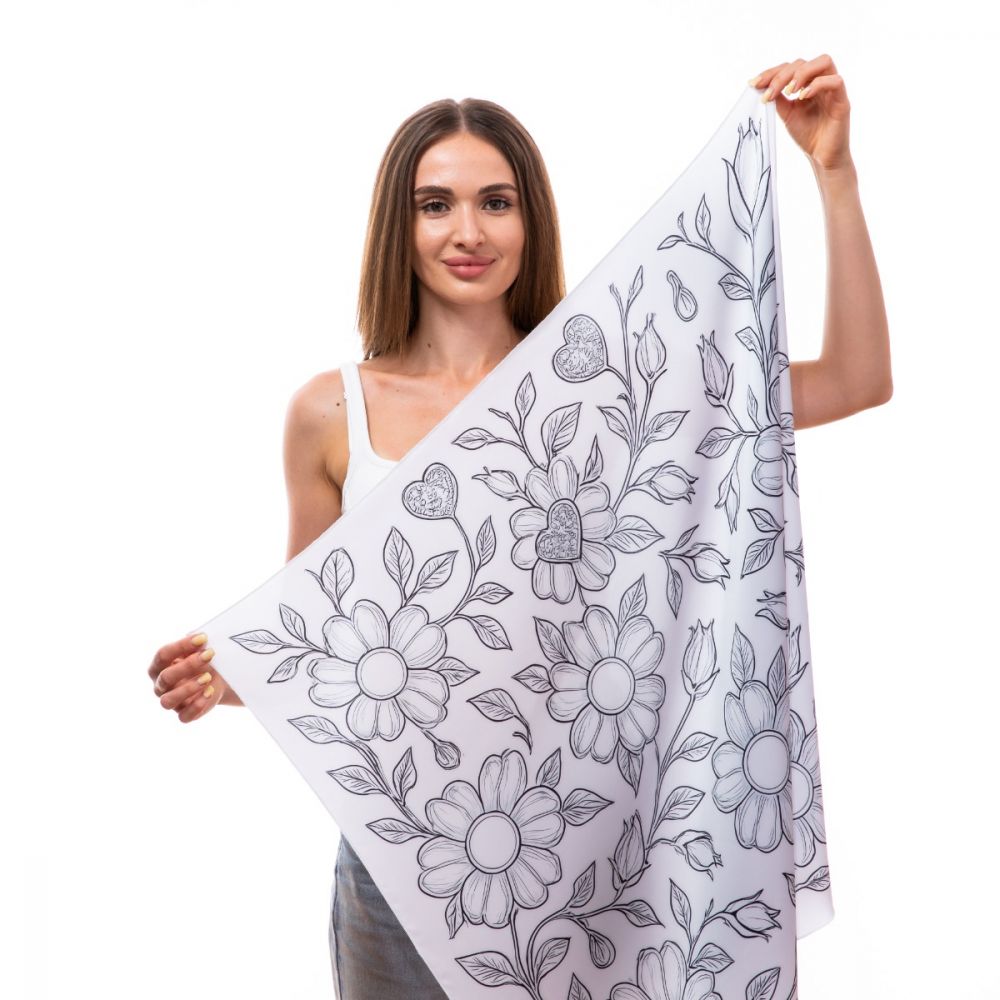 Шовкова хустка «Срібний контур»