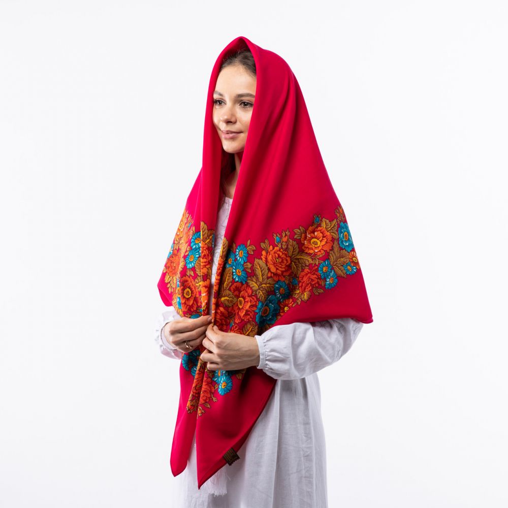 Японська вовняна хустина. Код - А31201 140х140см