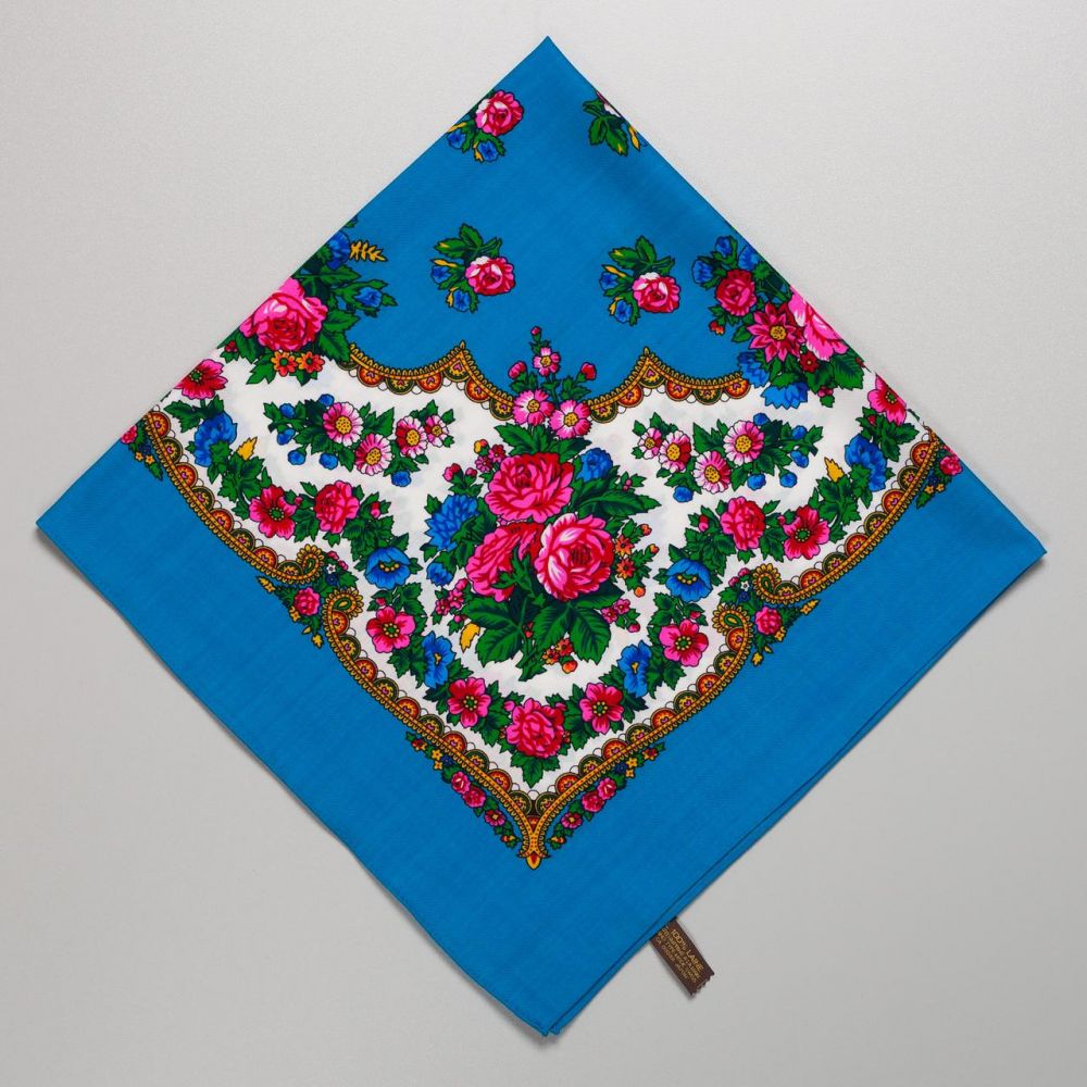 Японська вовняна хустка. Код А11606 75х75см