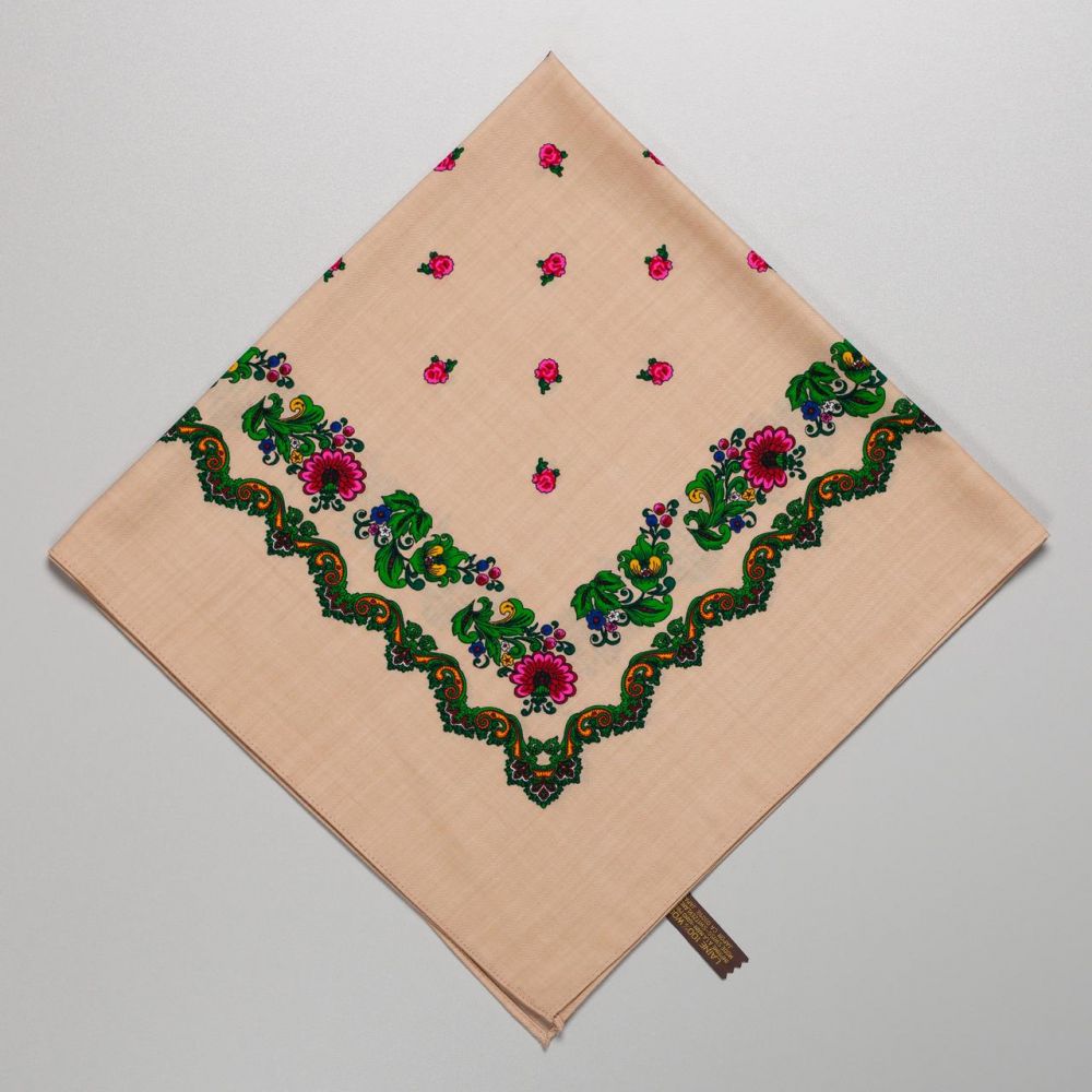 Японська вовняна хустка. Код А11802 75х75см