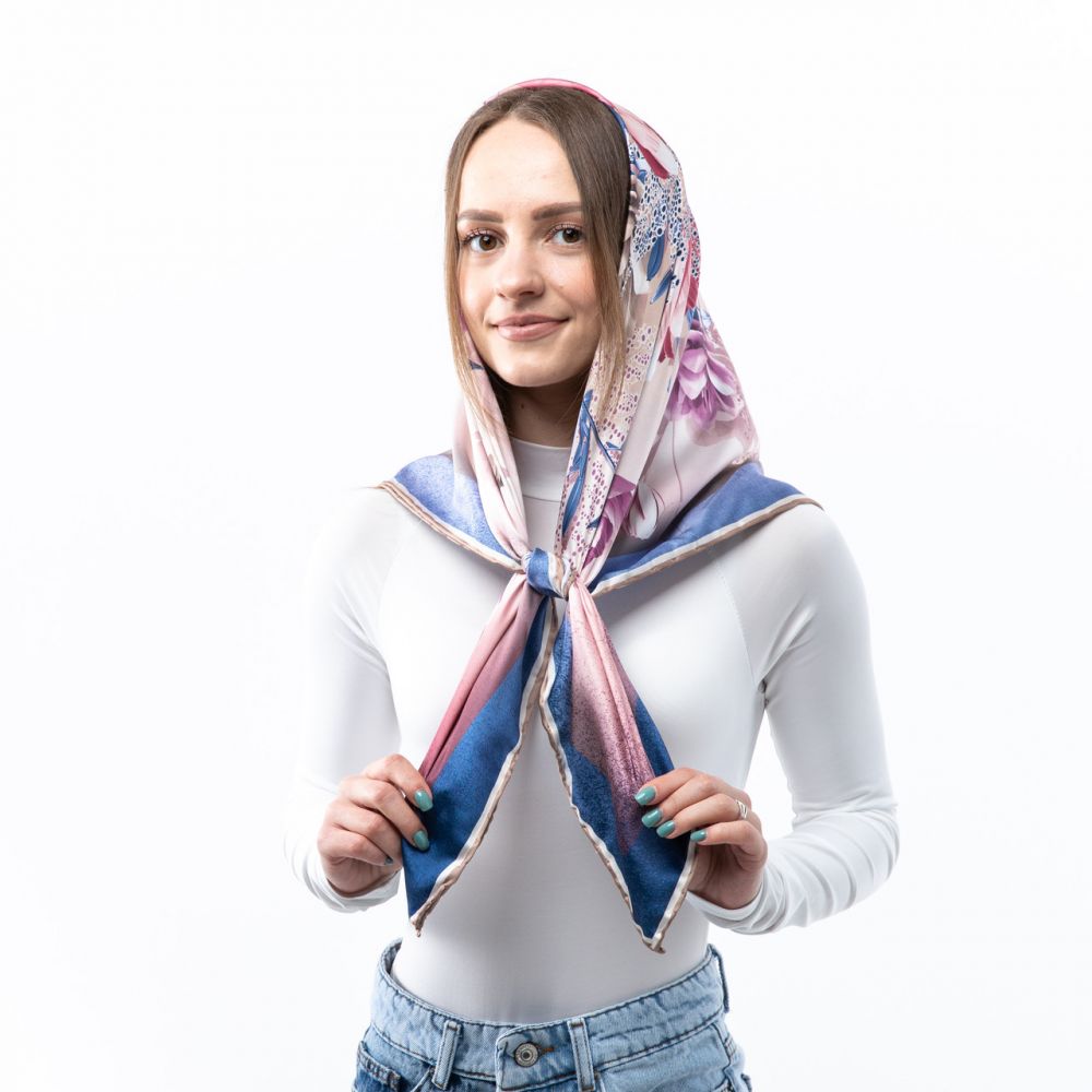 Хустка атласна. Модель: Н967 90х90см Туреччина