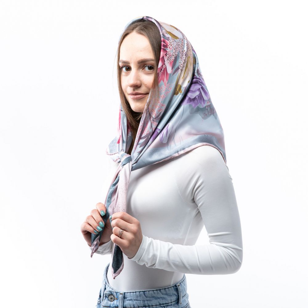 Хустка атласна. Модель: Н961 90х90см Туреччина