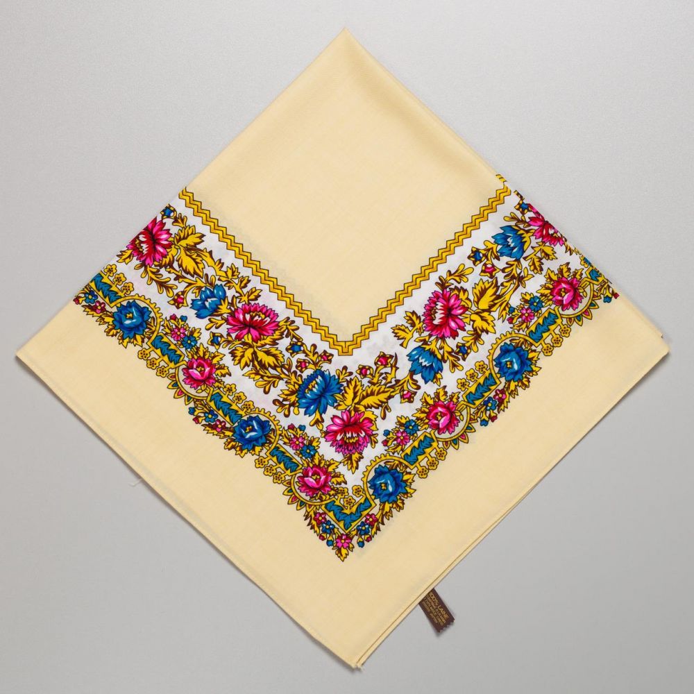 Японська вовняна хустка. Код А11701 75х75см