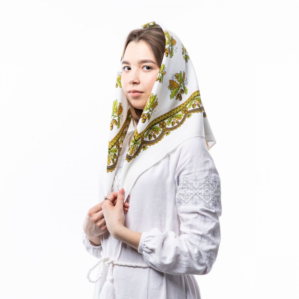 Японська вовняна хустка. Код A12605 75х75см