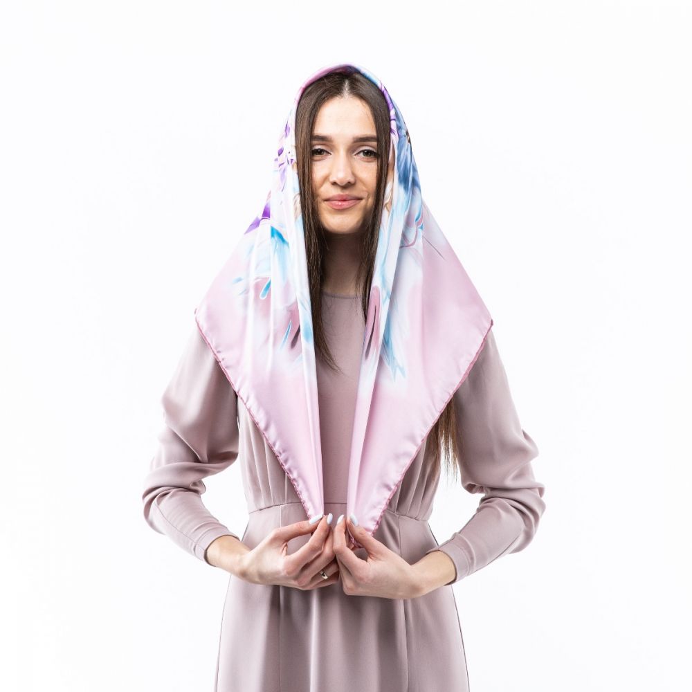 Атласна хустка. Модель: Н103 90х90см Туреччина