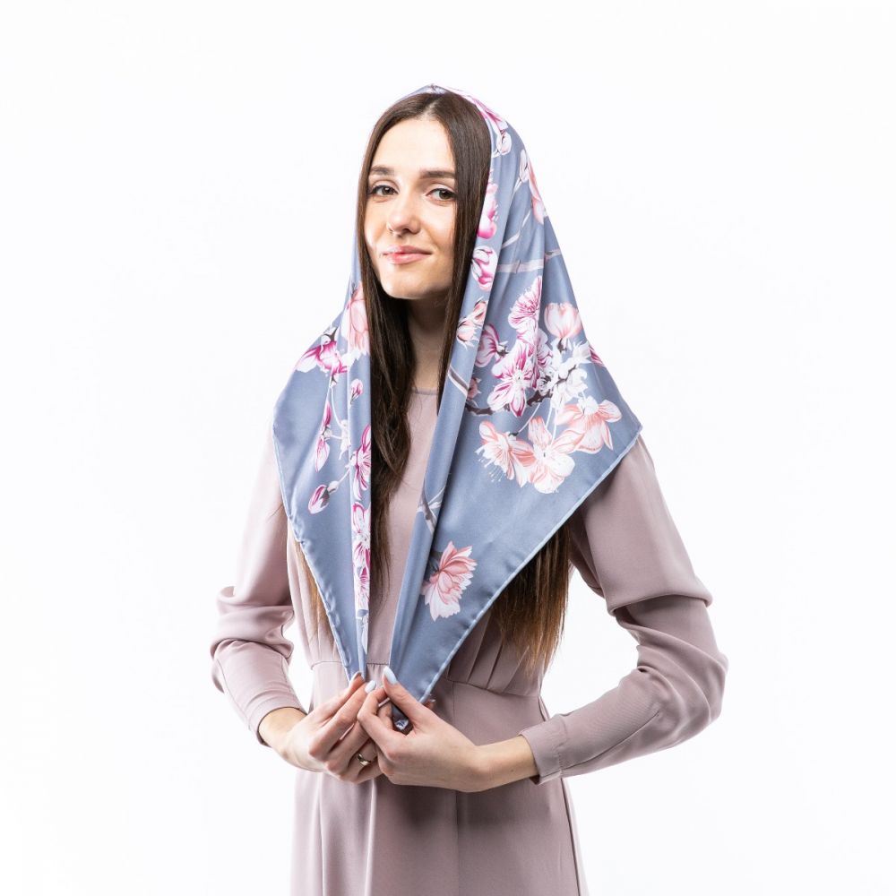 Атласна хустка. Модель: Н209 90х90см Туреччина