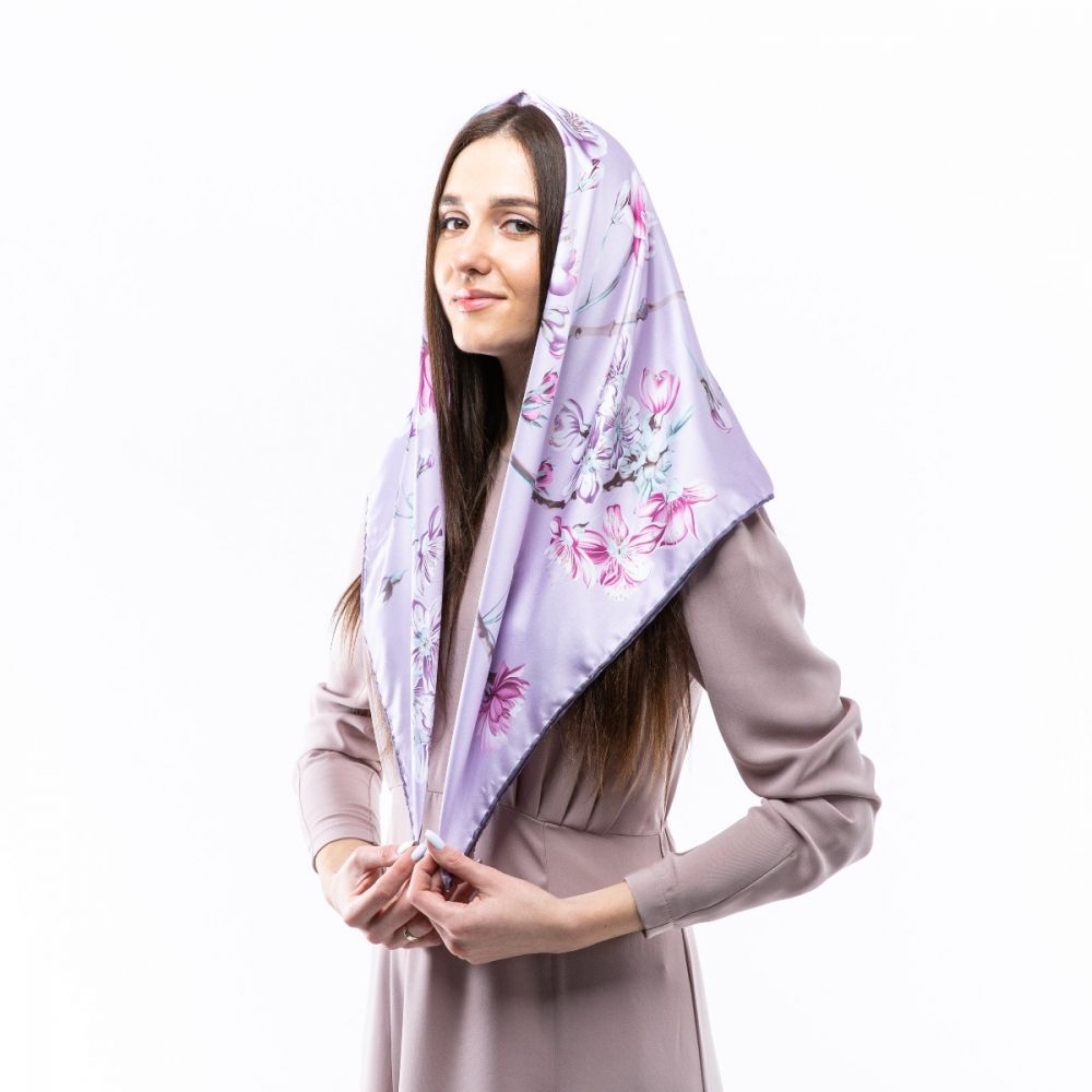 Атласна хустка. Модель: Н211 90х90см Туреччина