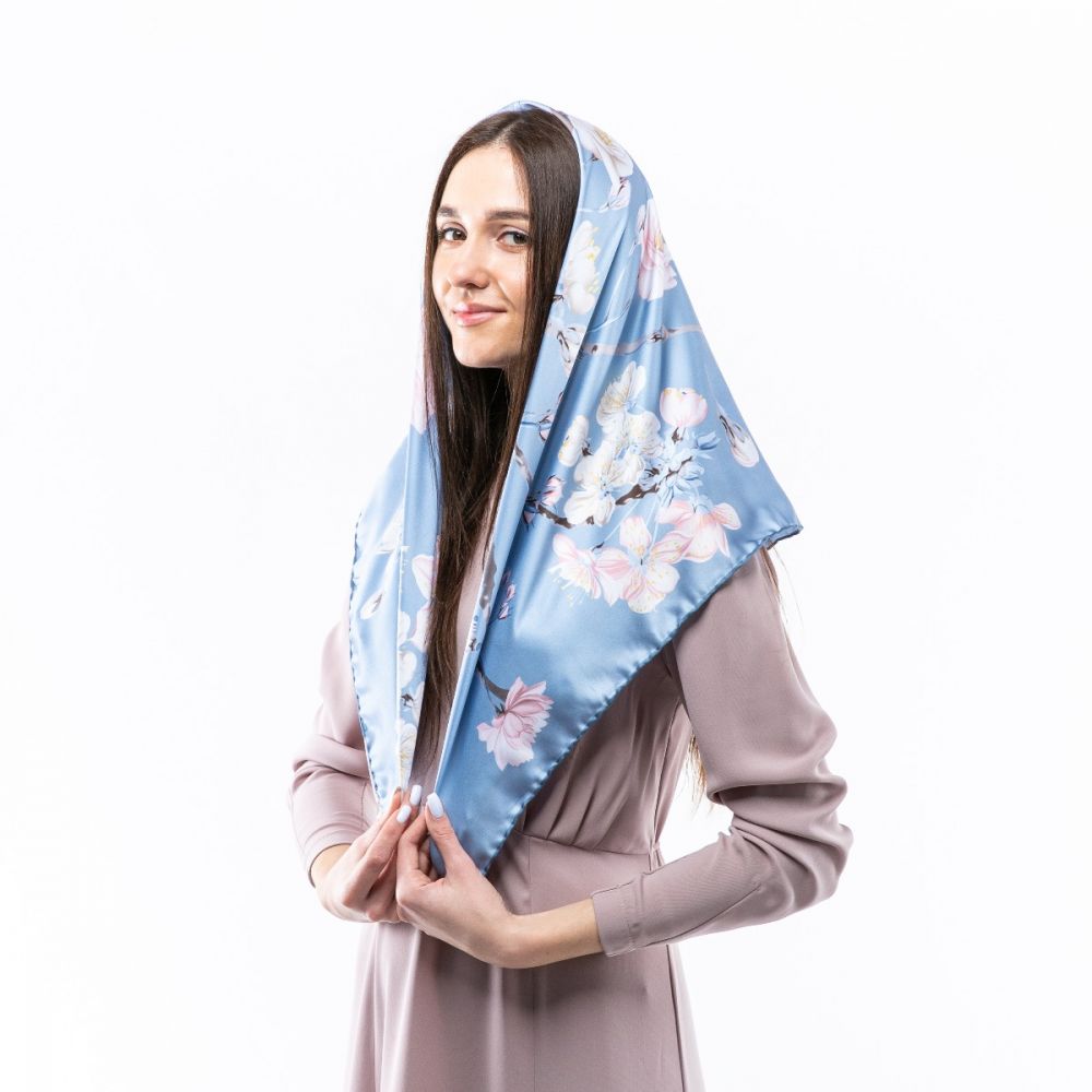 Атласна хустка. Модель: Н206 90х90см Туреччина