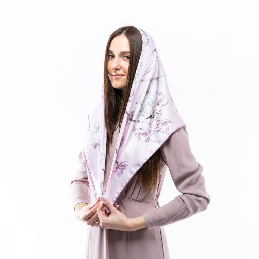 Атласна хустка. Модель: Н212 90х90см Туреччина