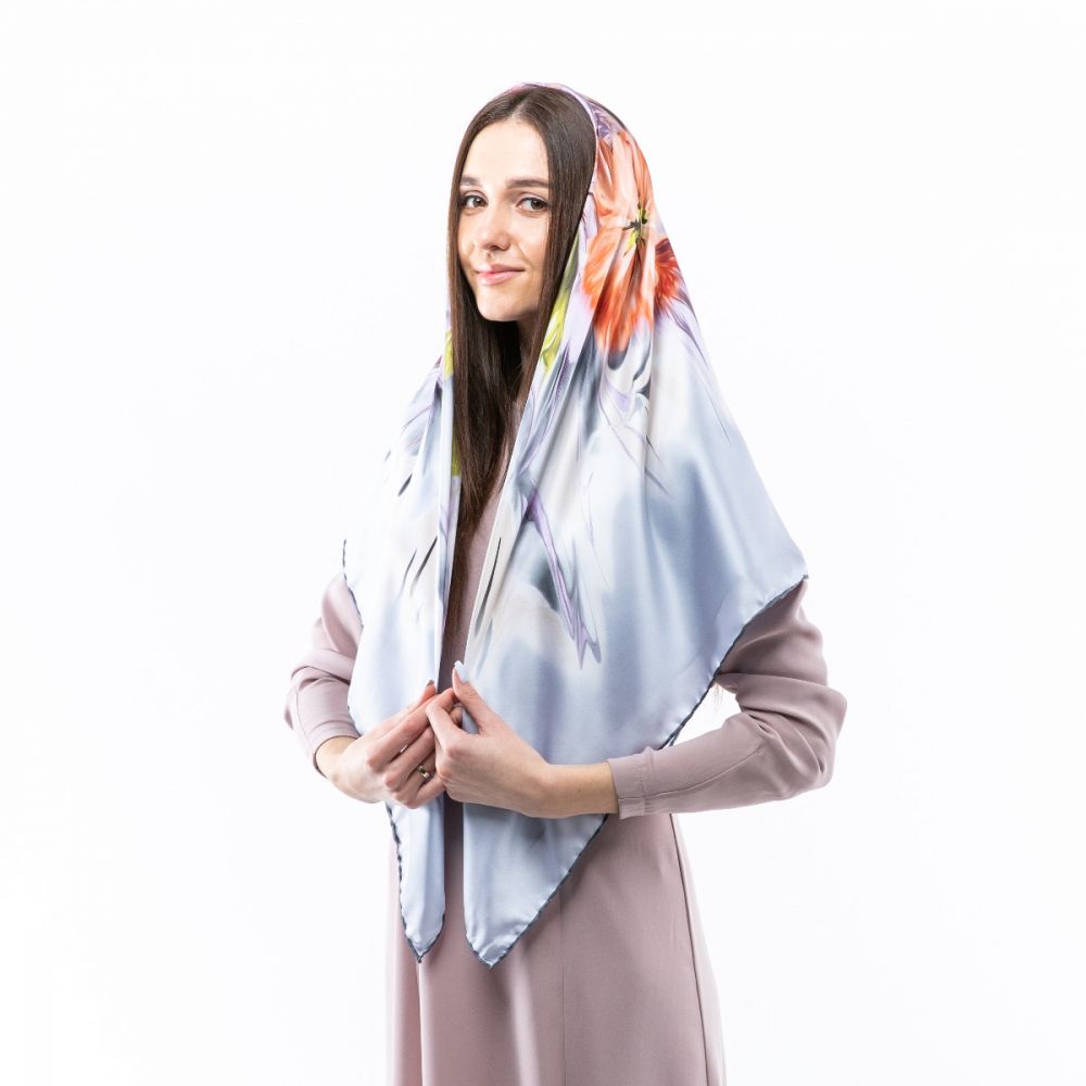 Атласна хустка. Модель: Н303 120х120см Туреччина