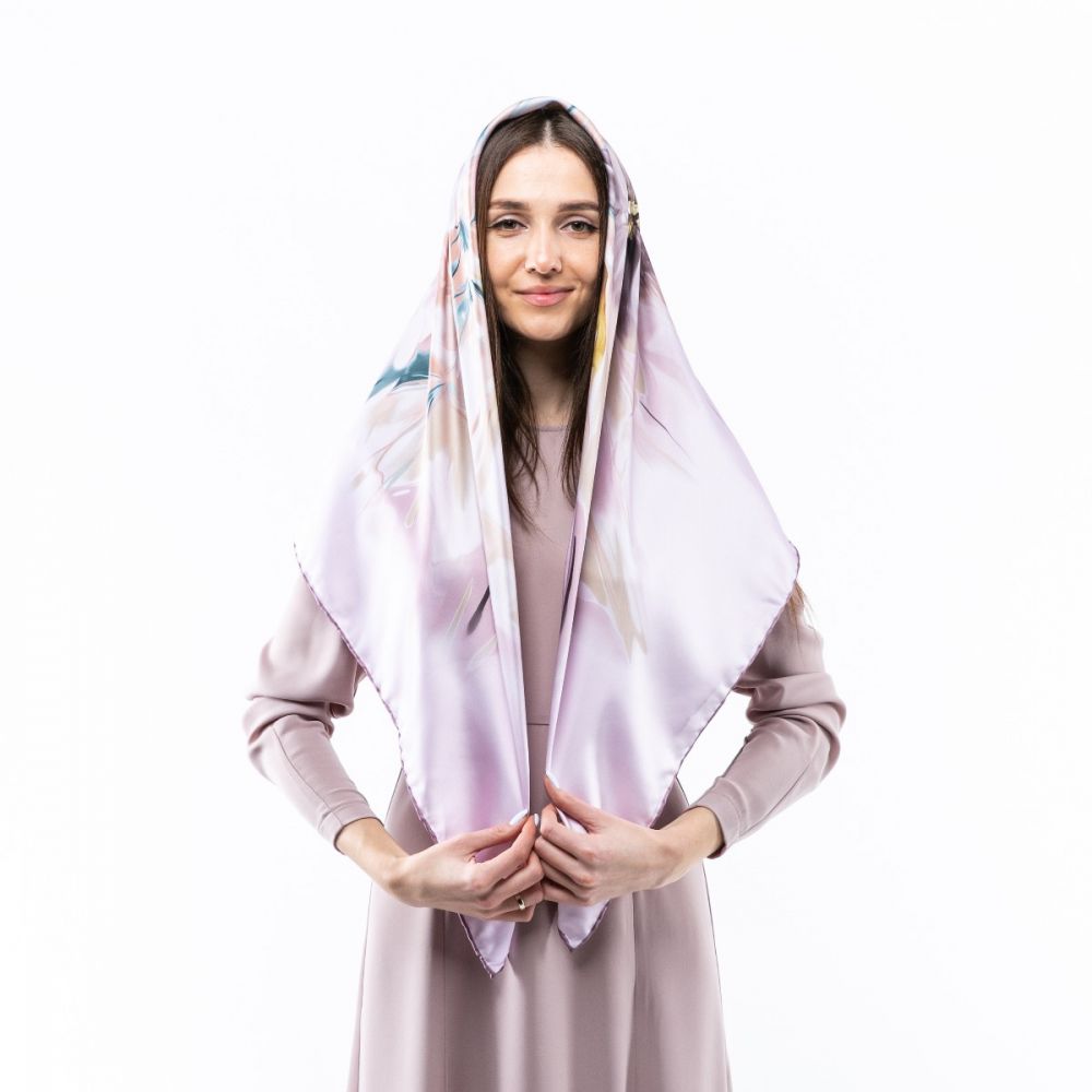 Атласна хустка. Модель: Н306 120х120см Туреччина