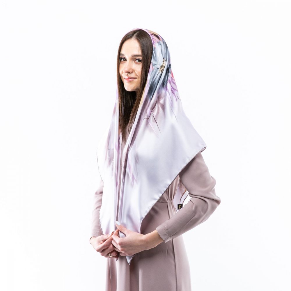 Атласна хустка. Модель: Н304 120х120см Туреччина