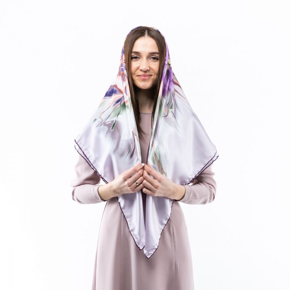 Атласна хустка. Модель: Н305 120х120см Туреччина