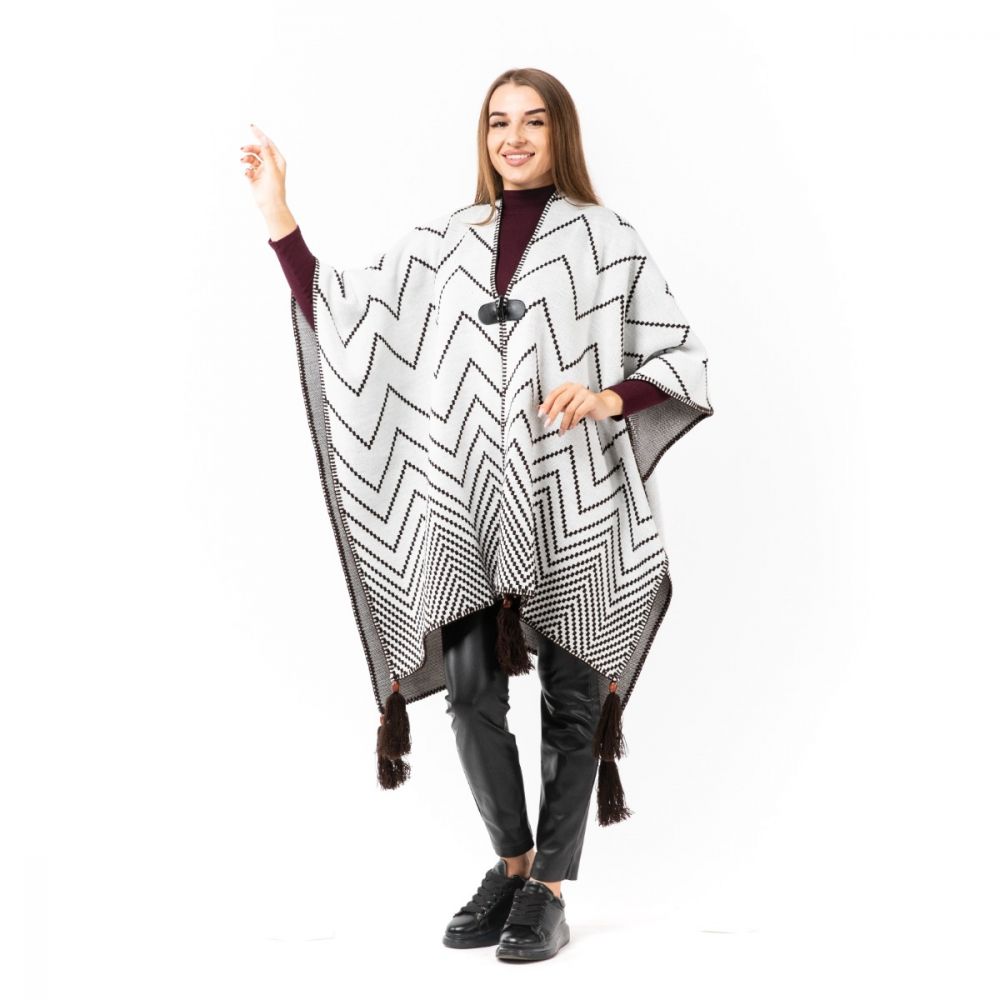 Пончо вовняне 150х120см Чорне