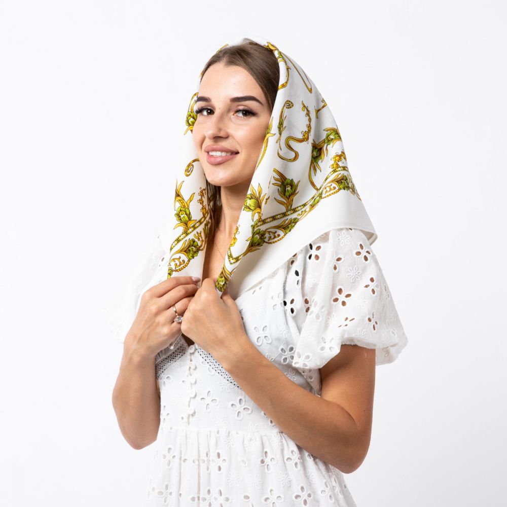 Японська вовняна хустка. Код А1705 75х75см