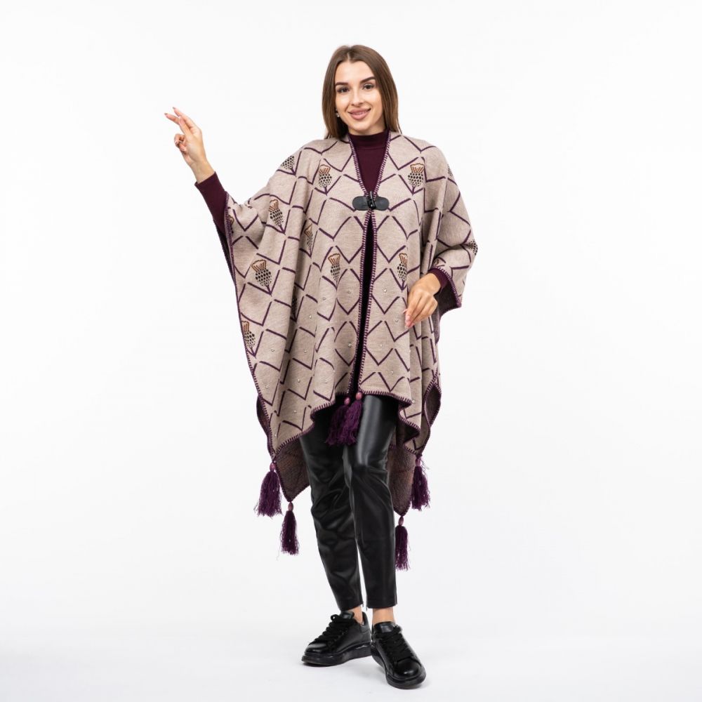 Пончо вовняне 150х120см Бежеве