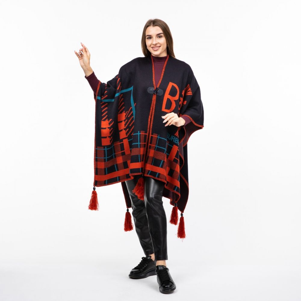 Пончо вовняне 150х120см Синє