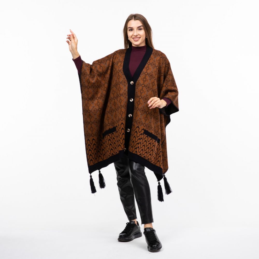 Пончо вовняне 150х120см Руде