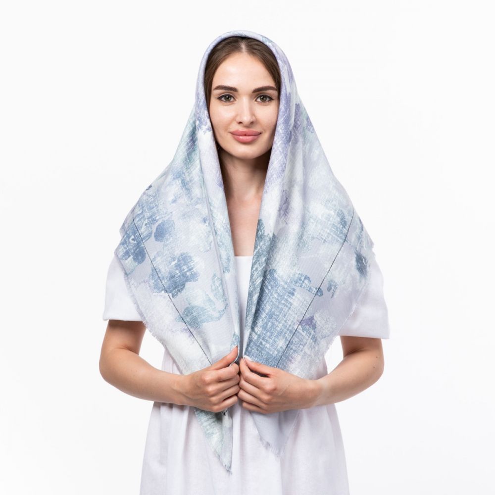 Тоненька кашемірова хустка 100х100см Код: 1865474348