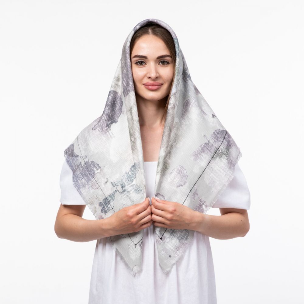 Тоненька кашемірова хустка 100х100см Код: 1865474358