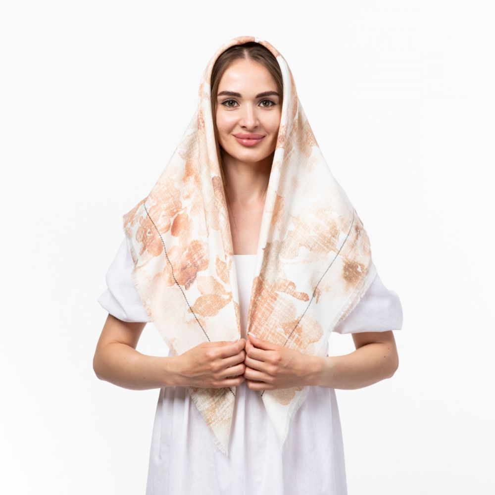 Тоненька кашемірова хустка 100х100см Код: 1865480832