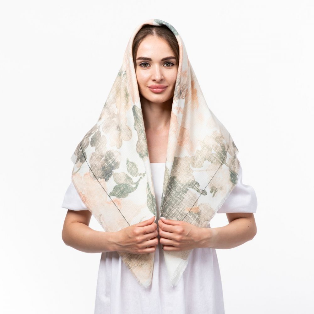 Тоненька кашемірова хустка 100х100см Код: 1865483734