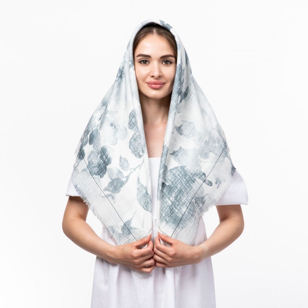 Тоненька кашемірова хустка 100х100см Код: 1865486896