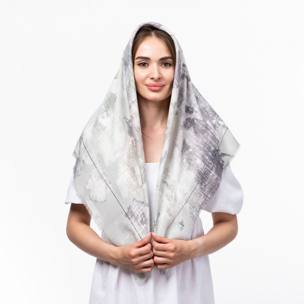 Тоненька кашемірова хустка 100х100см Код: 1865489240