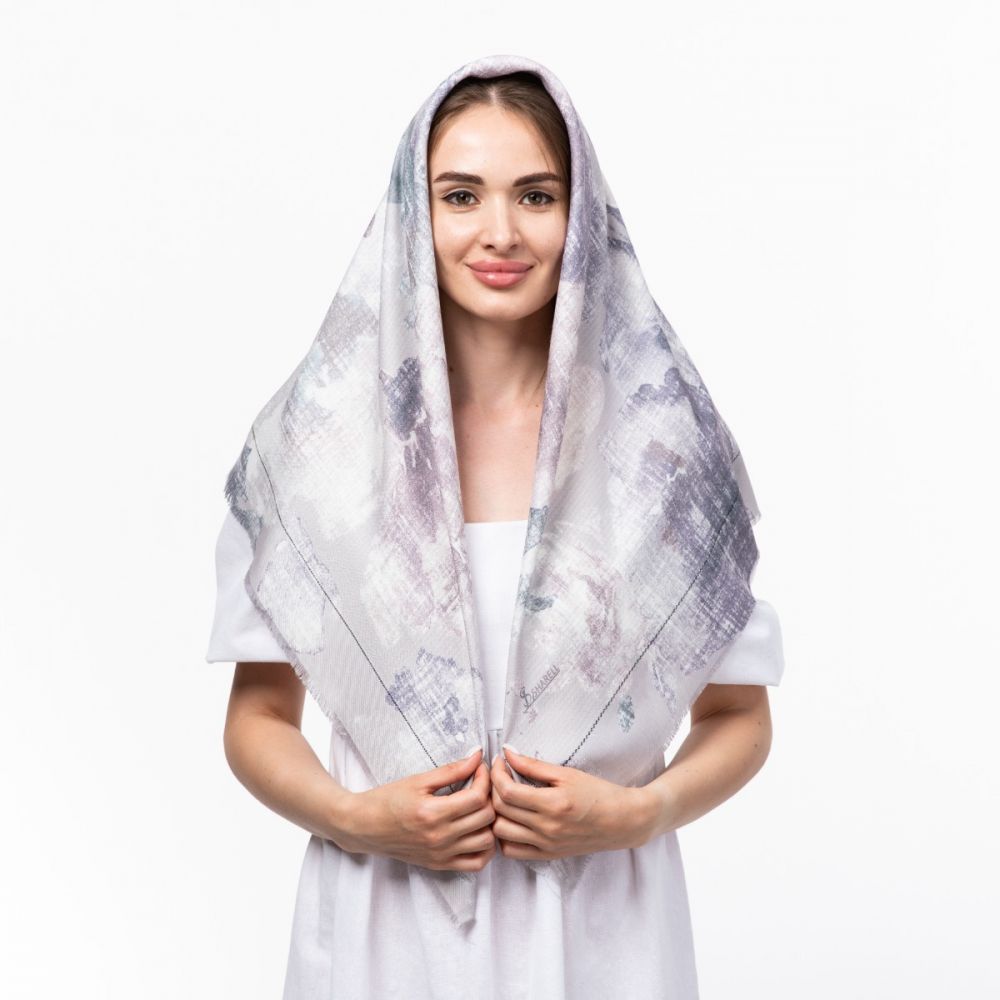 Тоненька кашемірова хустка 100х100см Код: 1865490023