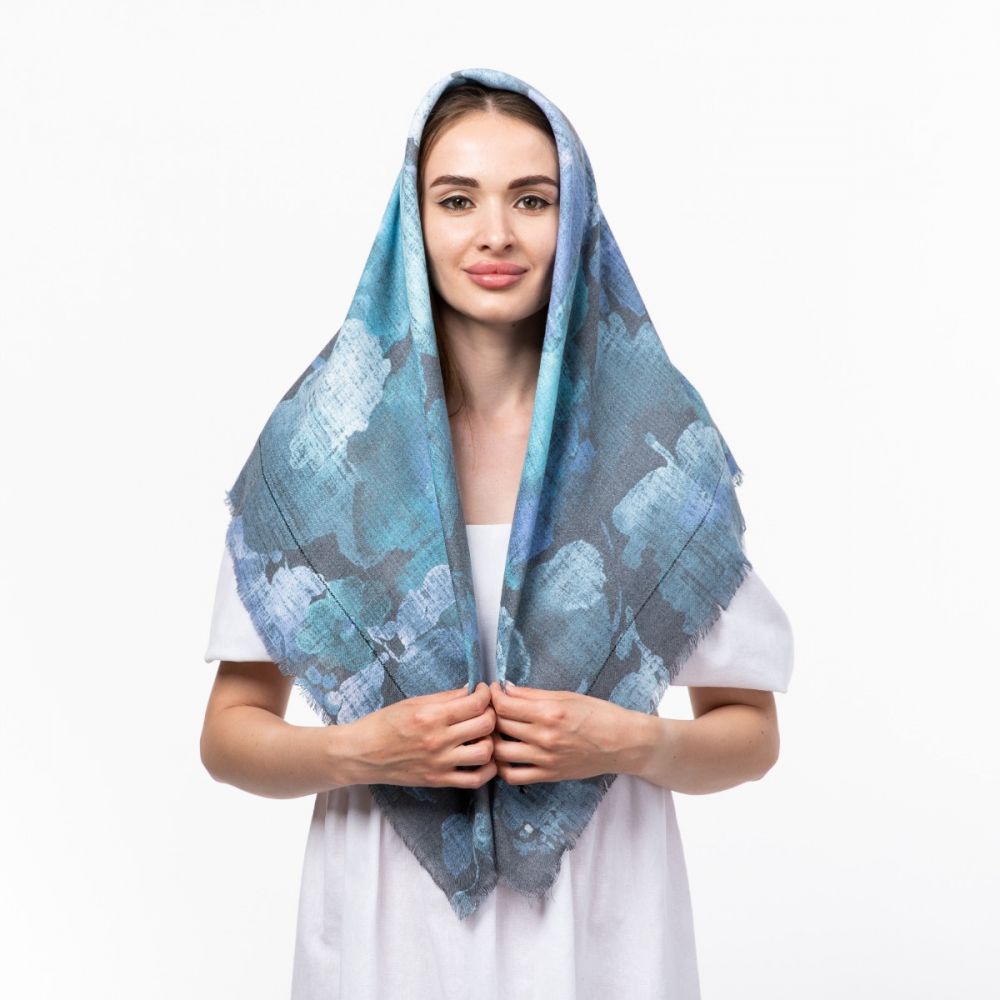 Тоненька кашемірова хустка 100х100см Код: 1865490273