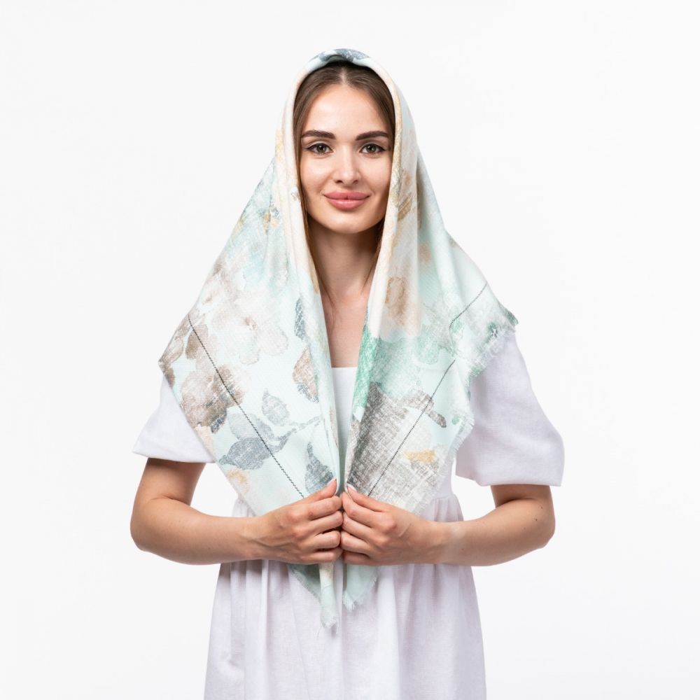 Тоненька кашемірова хустка 100х100см Код: 1865491525