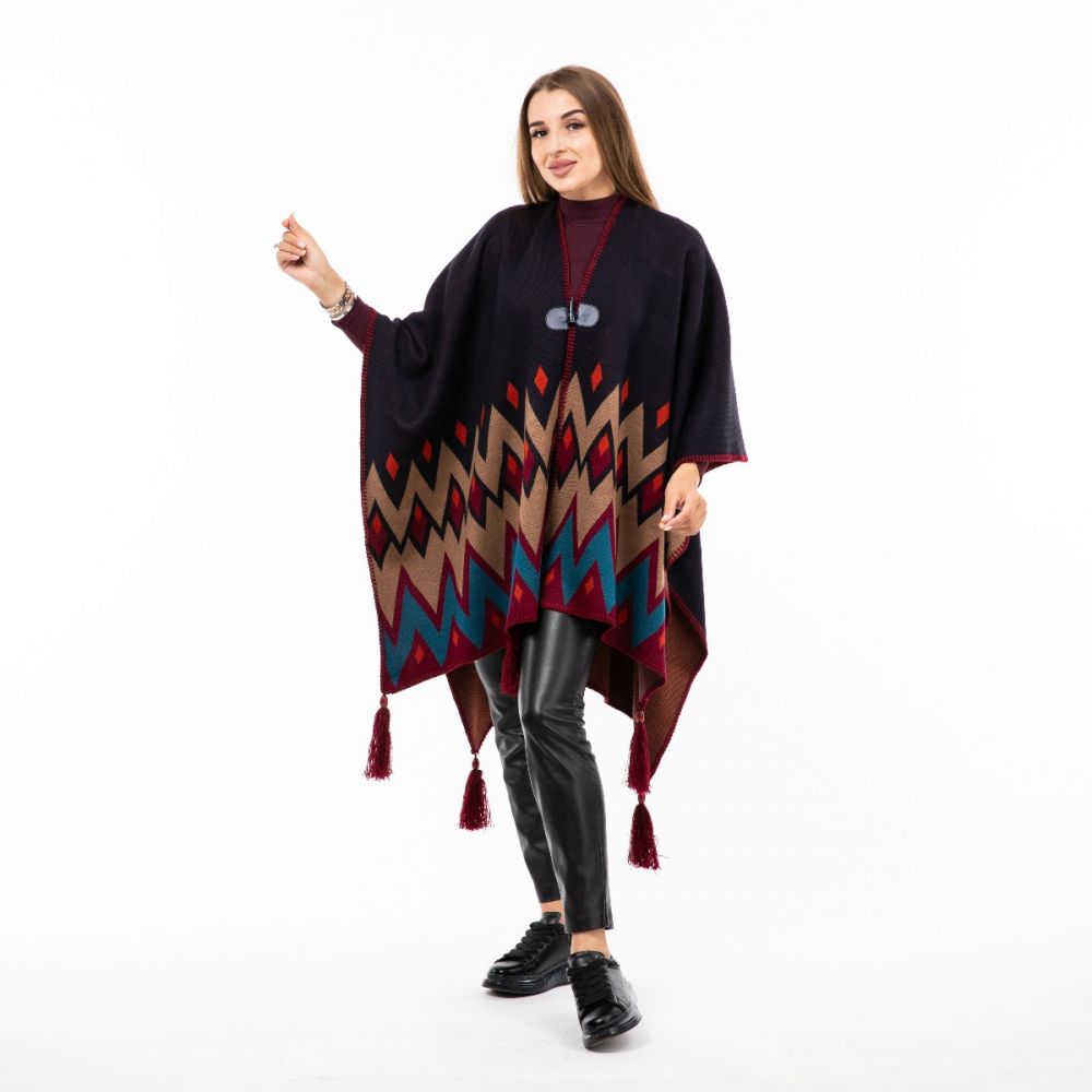 Пончо вовняне 150х120см