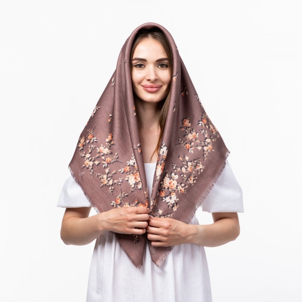 Тоненька кашемірова хустка 100х100см Код: 1865498082